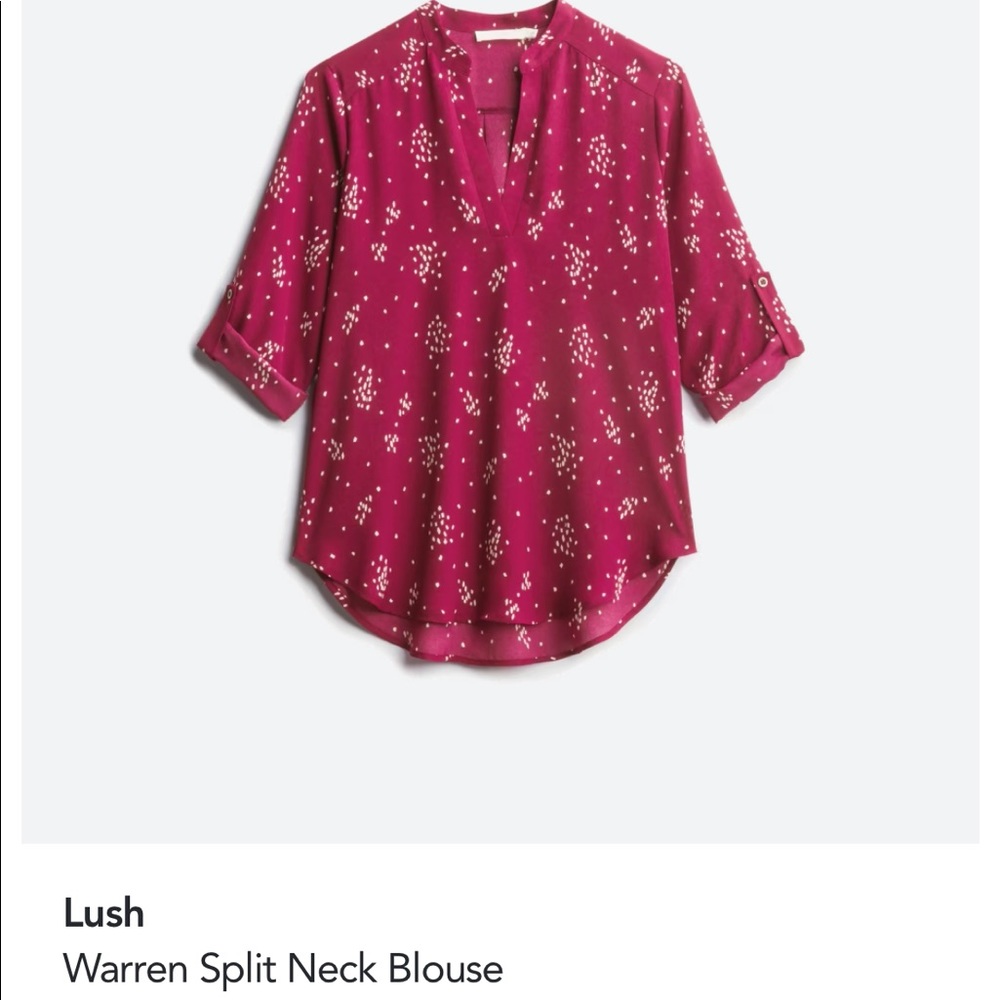 Lush Warren Split Neck Blouse
